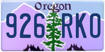 OR license plate 926RKO
