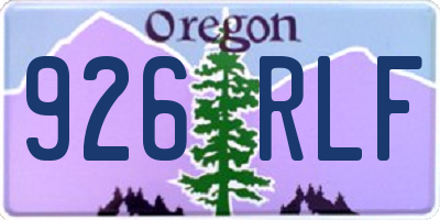 OR license plate 926RLF