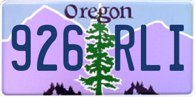 OR license plate 926RLI