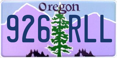 OR license plate 926RLL