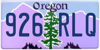 OR license plate 926RLQ