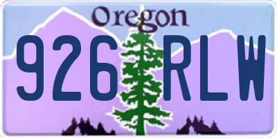 OR license plate 926RLW