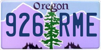 OR license plate 926RME