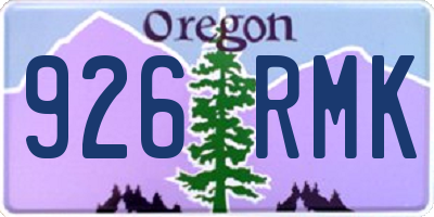 OR license plate 926RMK