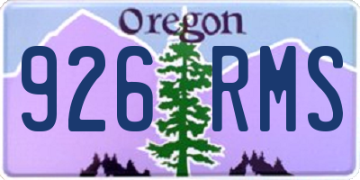OR license plate 926RMS