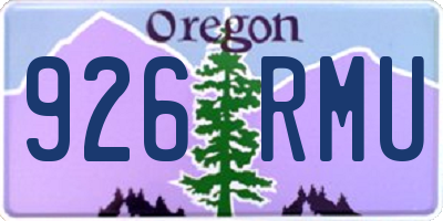 OR license plate 926RMU