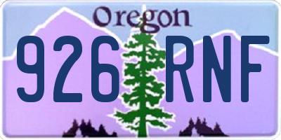 OR license plate 926RNF