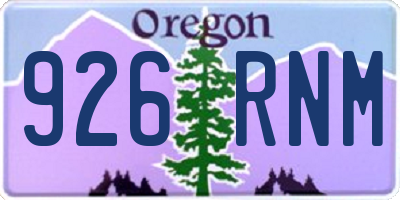 OR license plate 926RNM
