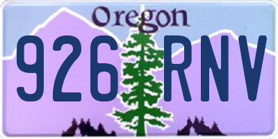 OR license plate 926RNV