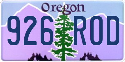 OR license plate 926ROD