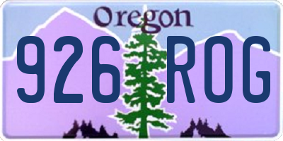 OR license plate 926ROG