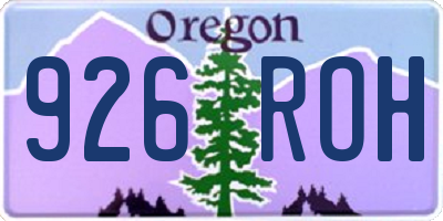 OR license plate 926ROH