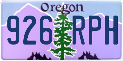 OR license plate 926RPH