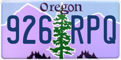 OR license plate 926RPQ