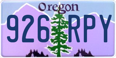 OR license plate 926RPY