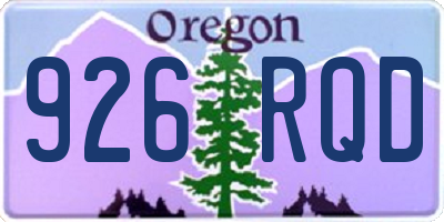 OR license plate 926RQD