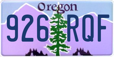 OR license plate 926RQF