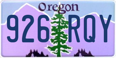 OR license plate 926RQY