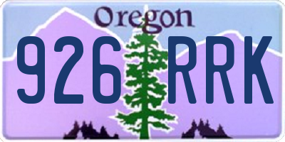 OR license plate 926RRK