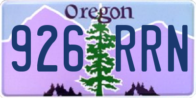 OR license plate 926RRN