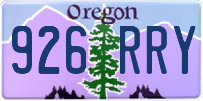 OR license plate 926RRY