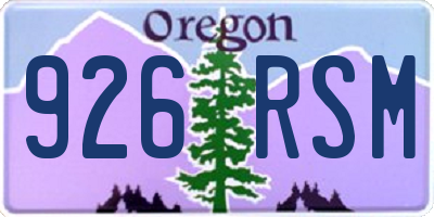 OR license plate 926RSM