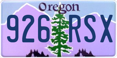 OR license plate 926RSX