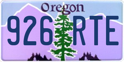 OR license plate 926RTE