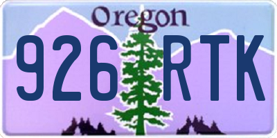 OR license plate 926RTK