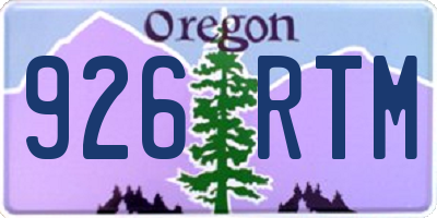 OR license plate 926RTM