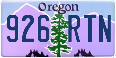 OR license plate 926RTN