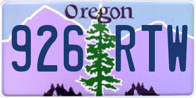 OR license plate 926RTW