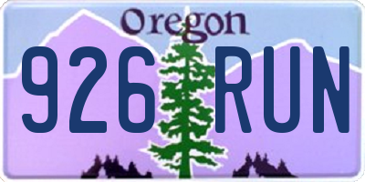 OR license plate 926RUN