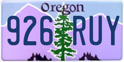 OR license plate 926RUY
