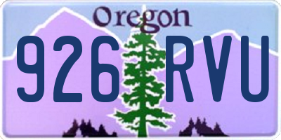 OR license plate 926RVU