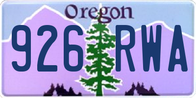 OR license plate 926RWA