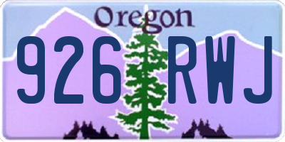 OR license plate 926RWJ