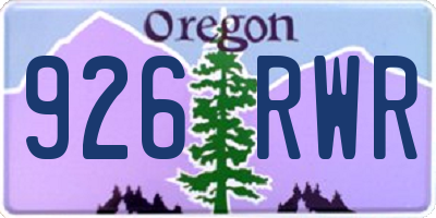 OR license plate 926RWR