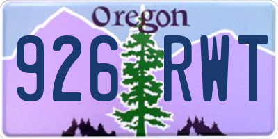 OR license plate 926RWT