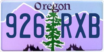 OR license plate 926RXB
