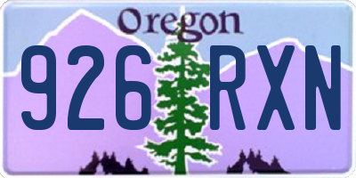 OR license plate 926RXN