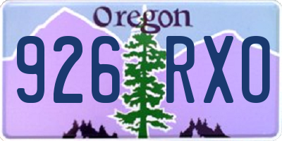 OR license plate 926RXO