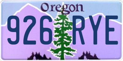 OR license plate 926RYE
