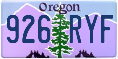 OR license plate 926RYF