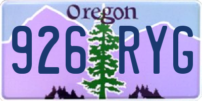 OR license plate 926RYG
