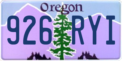 OR license plate 926RYI