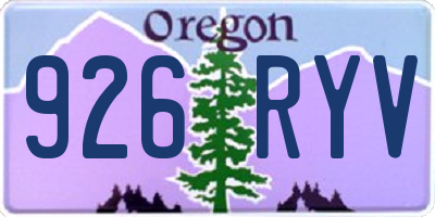 OR license plate 926RYV