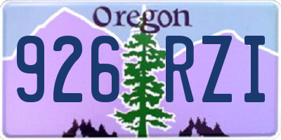 OR license plate 926RZI