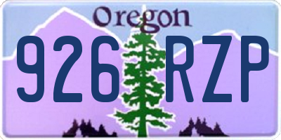 OR license plate 926RZP