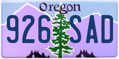 OR license plate 926SAD